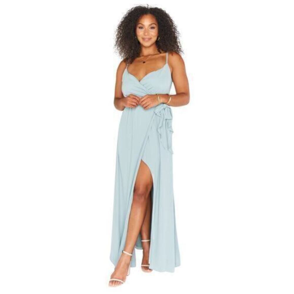 Show Me Your Mumu Liz Maxi Dress in Silver Sage Crisp size Large
